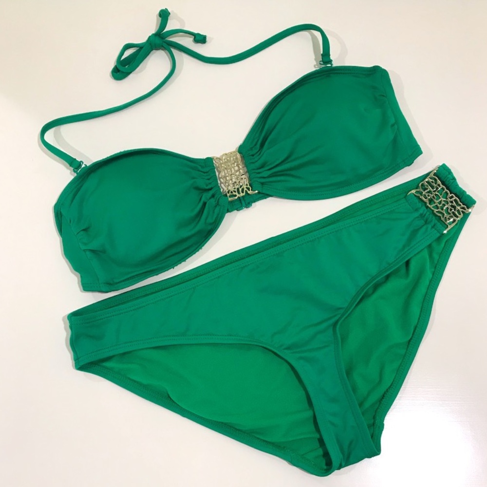 NWOT Old Navy Emerald Green Bikini w/ Gold Accents